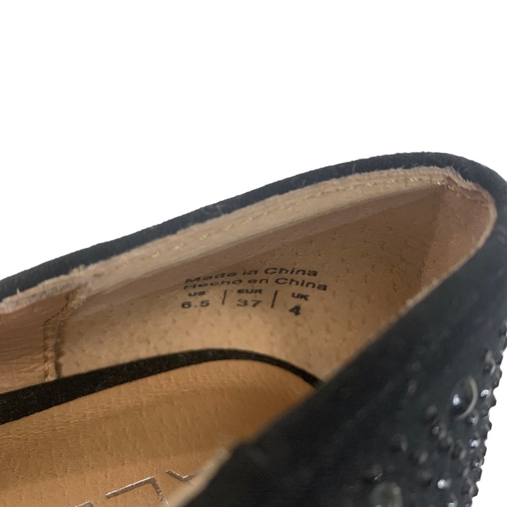 - ALDO Black Jeweled Rhinestone Loafers Slip-on Flats Shoes - Picture 8 of 10